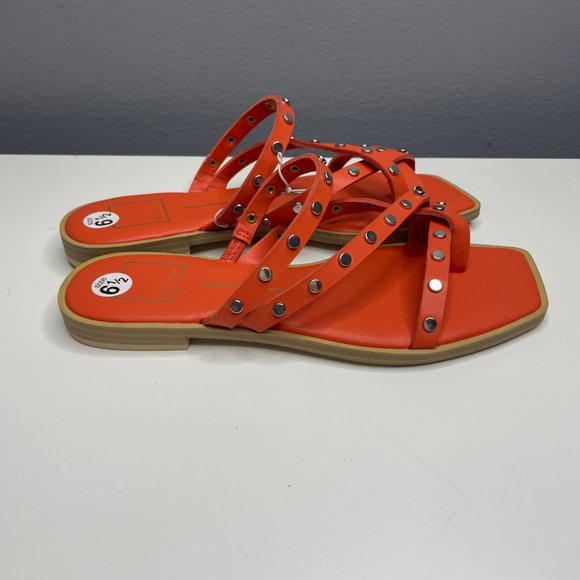 DOLCE VITA izabel studded strappy sandal in coral orange size 6.5 - Picture 6 of 6